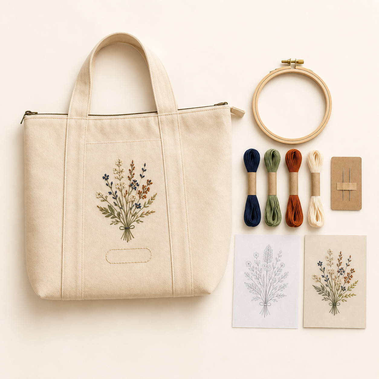 Personalized Embroidery Tote Kit.